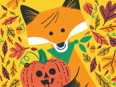 Autumn Fox artists for education autumn fall fox illustration leaves pumpkin seasons