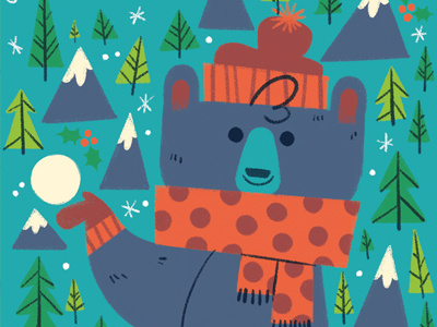 Chilly Bear bear illustration seasons snow winter