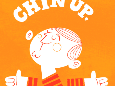 chin up, thumbs up illustration optimism thumbs up