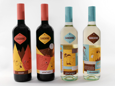 one more for sangwine california design diecut illustration wine