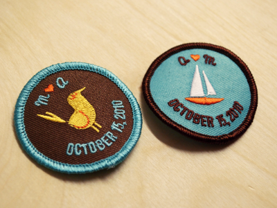 merit badges badges bird design embroidery illustration sailboat scouts wedding