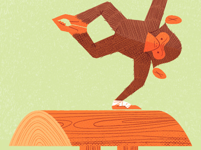 gymnastical chimp chimp gymnastics illustration