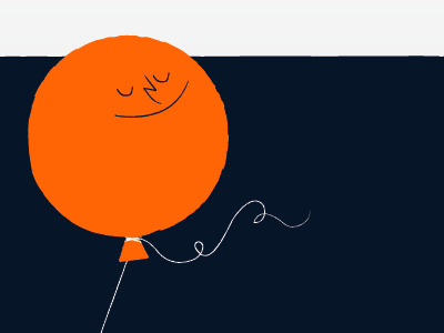 balloon balloon floating illustration navy orange