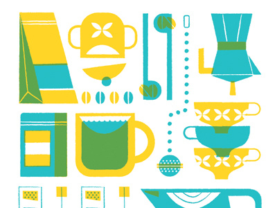 coffee and tea blue coffee illustration multiply tea yellow