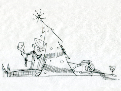 Christmas Party Sketch christmas illustration sketch