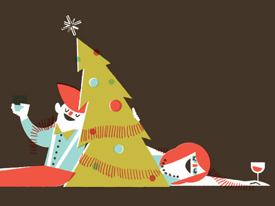 Christmas Fun christmas drinking illustration tree