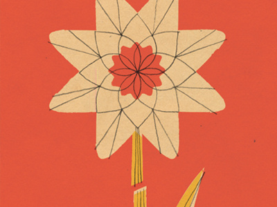 flower flower geometric illustration pencil pink