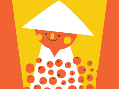 fruit vendor fruit illustration orange person