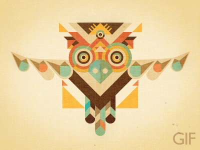 Bird animated gif bird buscarons eyes fly geometric scales symetric tail totem triangles vintage
