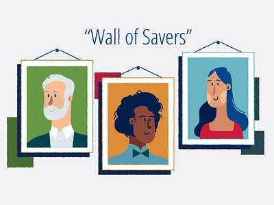 Wall of Savers animated gif animation buscarons character colors design frames illustration retirement saver slow steady wall