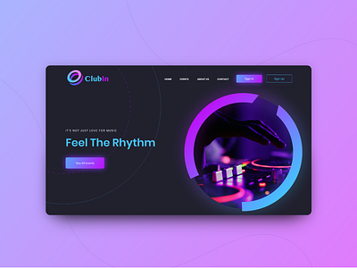 Get Free Adobe XD Night Club Design Template branding design ecommerce free ui kit freebie landing page music nightclub ui ux web web design website