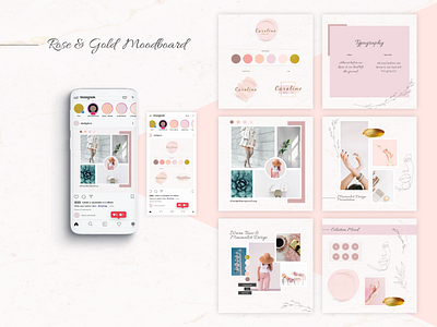 FREE Rose Gold Brand Board & Instagram Templates