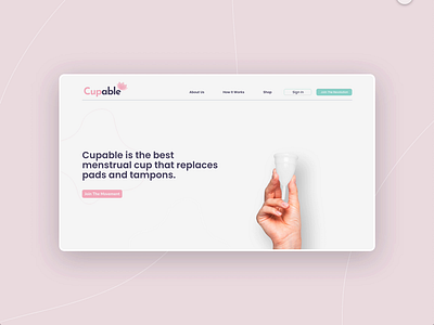 Menstrual Cups Project / Cupable adobe xd design landing page minimalist ui ux vector web web design