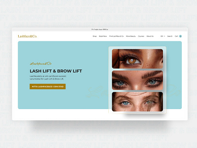 Lashface & Co / Landing page beauty care best design branding design ecommerce gold illustration lash lash care lashes logo minimalist top top rated ui ux vector web