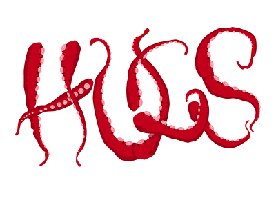 Hugs design illustration tentacles typography vector