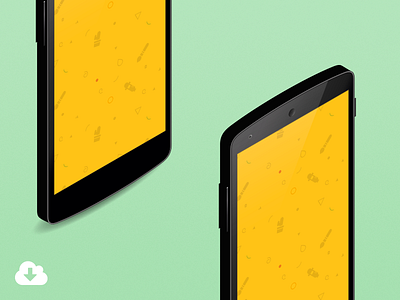 Android Nexus 5 Isometric Mockup