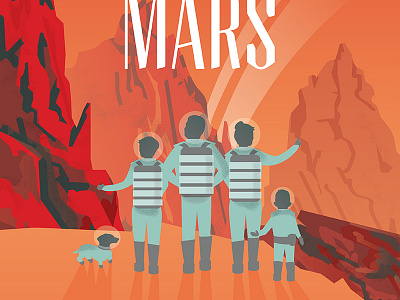 Escape from Mars game illustrator poster vector