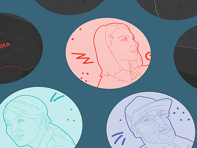 Profiles circular illustration profile