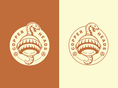 Copper Heads Logo brand design branding copper design illustration illustrator logo logo design logos snake logo