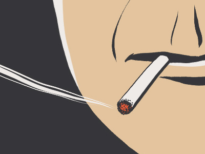 Mystery Portrait cigarette illustration portrait smoking sneak peak
