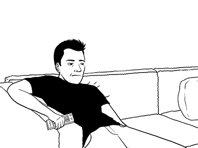 TV Rage animation art black and white comic couch gif illustration rage remote stop motion tv