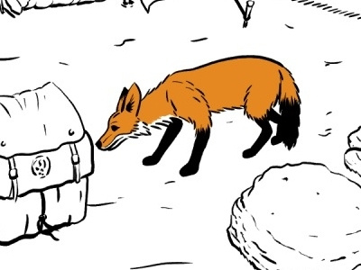 Foxy Preview camping fox illustration j jonny jon shaw orange wip
