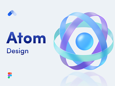 Atom 3d acrylic cover design system glass illustrations logo texture ui
