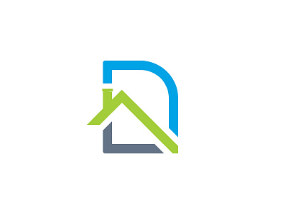 D + House Logo building d house logo monogram real estate roof