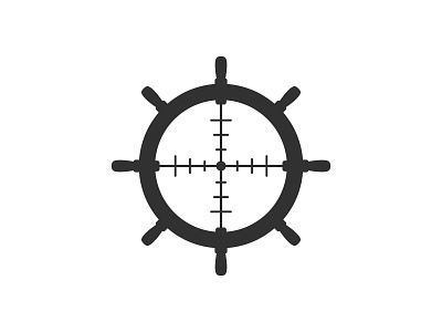 Battle Ship battle crosshair logo nautic navigation ship wheel