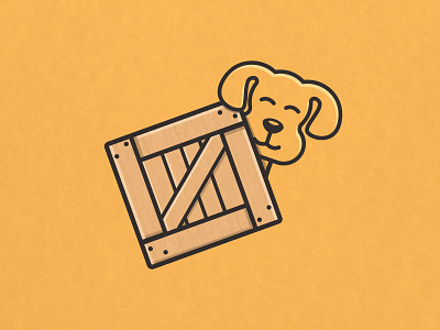 Pet Crate character crate cute dog illustration logo pet puppy