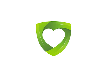 Heart+ Shield green health heart leaf logo love nature security shield