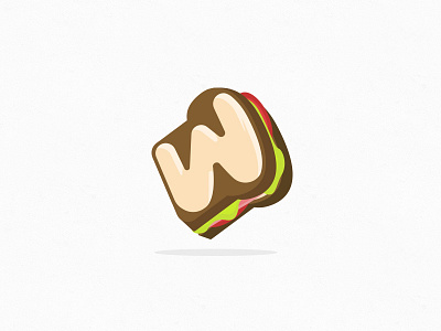 Wandwich! food fun logo playful restaurant salad sandwich tomato w