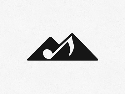 Music Mountain :) logo mountain music note peak rock snow song summit