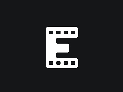 eMovie e film filmroll logo monogram movie roll tune video