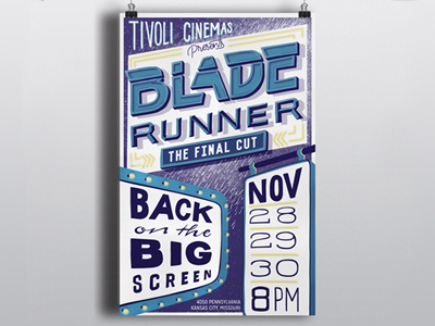 Bladerunner hand drawn type movies poster typography