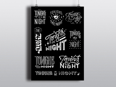 Tonight's The Night hand-drawn type letters mockup poster silkscreen typography
