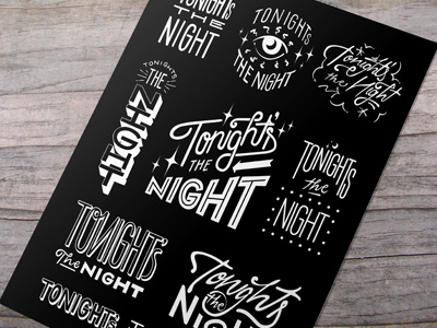 Tonight's The Night Detail hand-drawn type letters mockup poster silkscreen typography