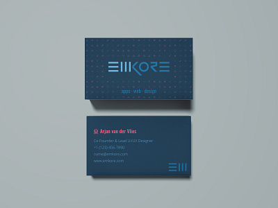 Emkore Limited Name Cards branding business card business card design businesscard design fontawesome graphic design name card namecard print design