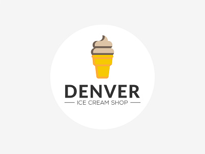 Denver Ice Cream Shop brand cool logo design eye catching flat design graphic design ice cream logo illustrator logo logo design logo designer modern logo professional simple logo