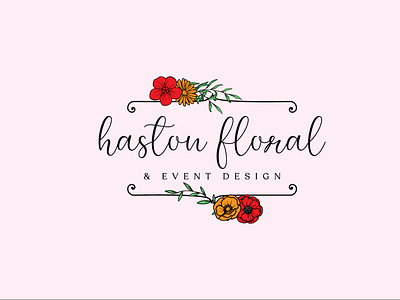 Haston Floral design graphic design hand drawn logo illustration illustrator logo logo design professional logo
