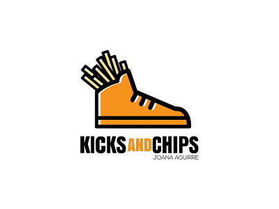 Kicks And Chips chips fastfood flat design graphic design graphicdesigner illustrator logo logo design logo designer modern logo professional logo website logo