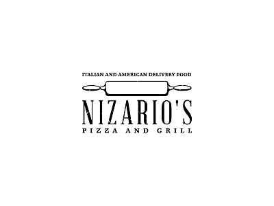 Nizario's black and white design food logo graphic design graphicdesigner grill illustrator logo logo design pizza professional logo rusty vintage