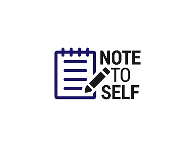 Note to Self flat design graphic design logo logo design logo designer minimalist modern logo notebook notepad notes professional logo