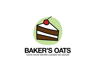 Bakers Oats bakery logo cake logo graphic design hand drawn illustrator logo logo design oats simple logo strawberry