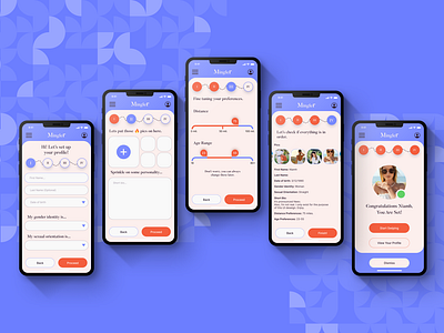 Profile Set up flow for a dating app "Mingler"