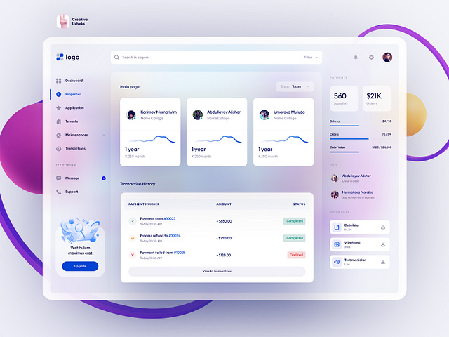 Integration dashboard by Creative Uzbek on Dribbble