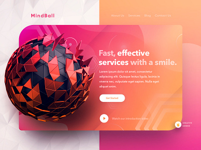 🔮MindBall | Landing page 3d concept design illustration landing page logo onepage typography ux web webdesign