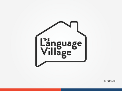 "The Language Village" bubble golden house language line logotype massage ratio village