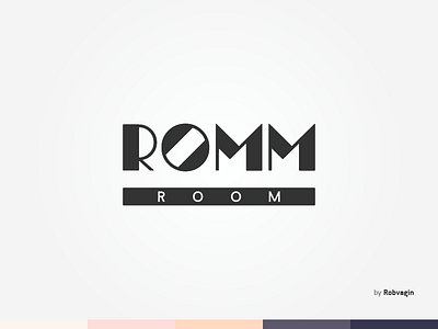 "ROMM ROOM" abstract art branding deco golden identity lines logo ratio symbol