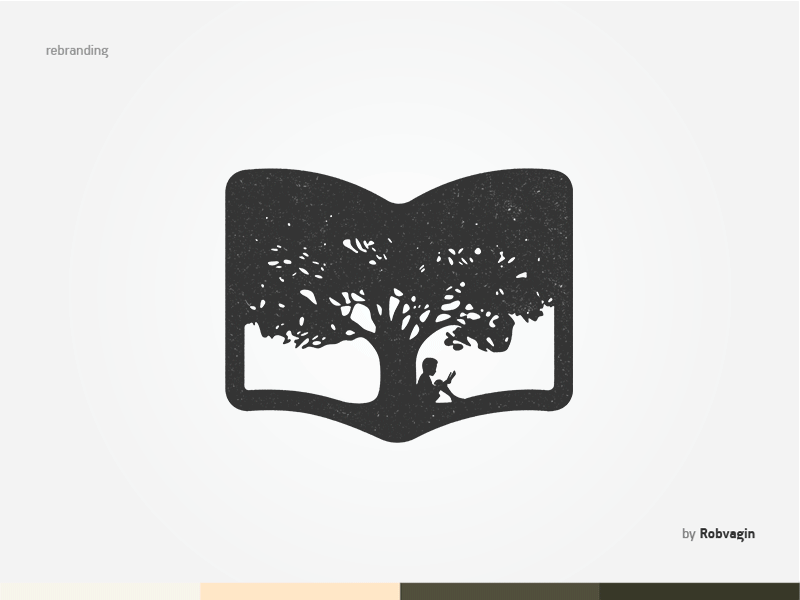 "Big Book" / "Большой Бук" book child golden kid logo ratio read symbol tree